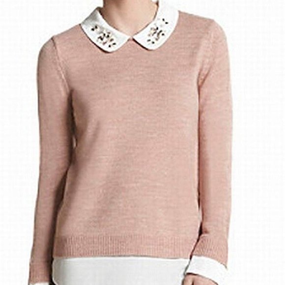 Ivanka Trump Sweater With Beaded Collar 